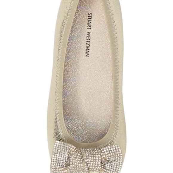 Stuart Weitzman Fannie Glitz Ballet Flat Champagne - Picture 7 of 10